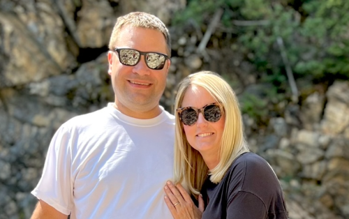 Photo caption: IH PTO President Emily Greulich with her husband.