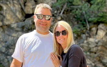 Photo caption: IH PTO President Emily Greulich with her husband.