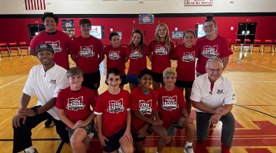 Ohio Lt. Governor Jim Tressel, joined by former Ohio State and NFL standouts Sam Hubbard and DeVier Posey, visits Indian Hill Middle School 