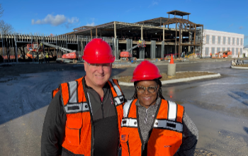 : Indian Hill CEO/Superintendent Kirk Koennecke with Ronita Dean