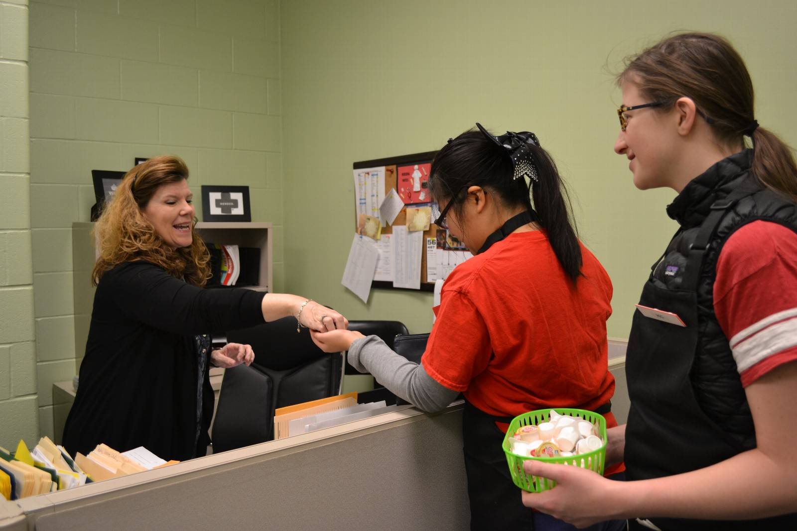 Service with a smile!  Delivering to the HS Nurse,