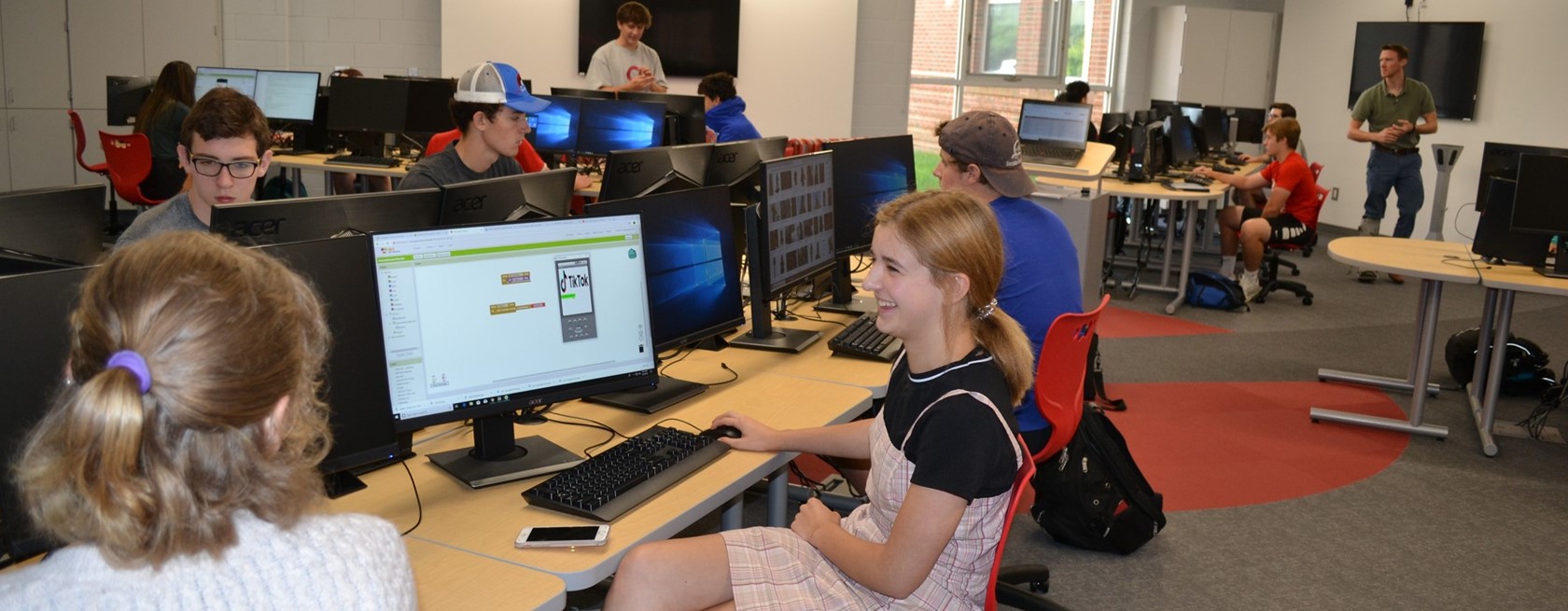 view of students at work in Digital Arts Technology Lab