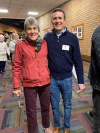 Shawn Busken runs into teacher/coach Susan Savage at the show!