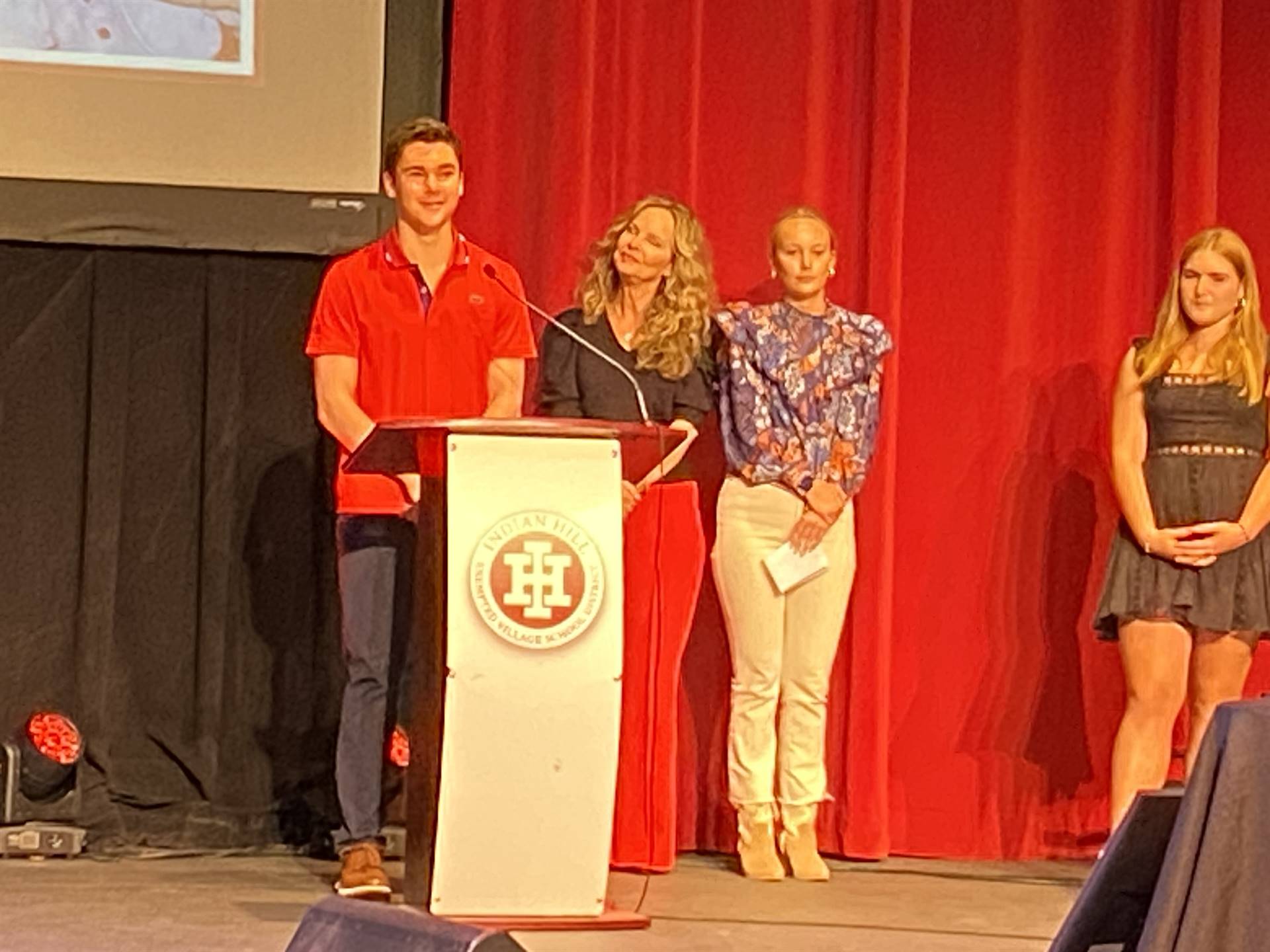 family presenting the memorial funds