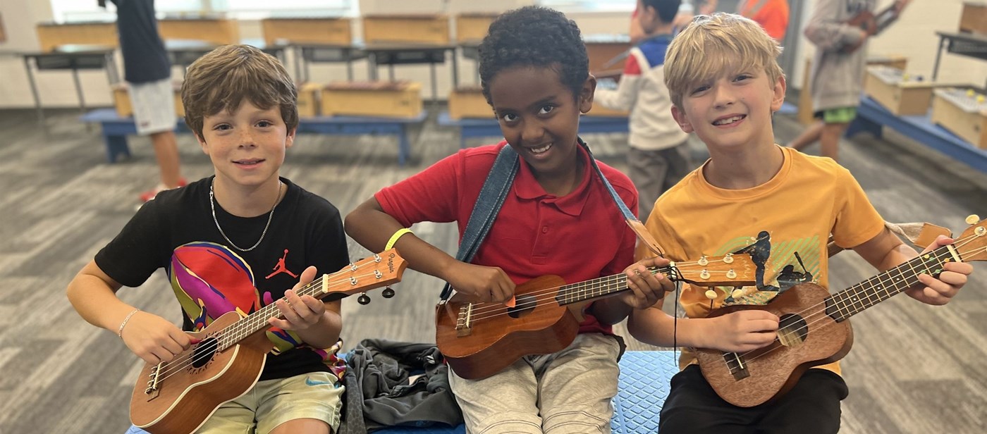 Kids in music class